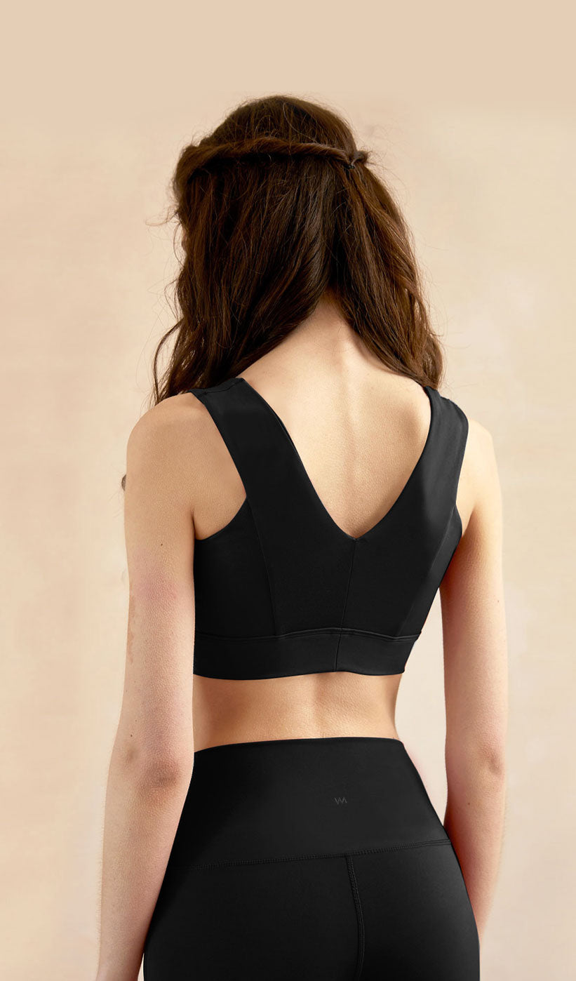 CELIA V-back Yoga Bra - Black