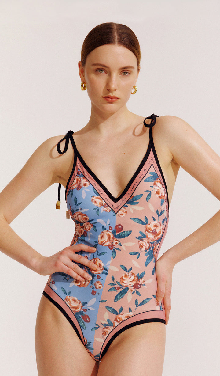 CLARA Reversible Tie-shoulder One Piece Swimsuit