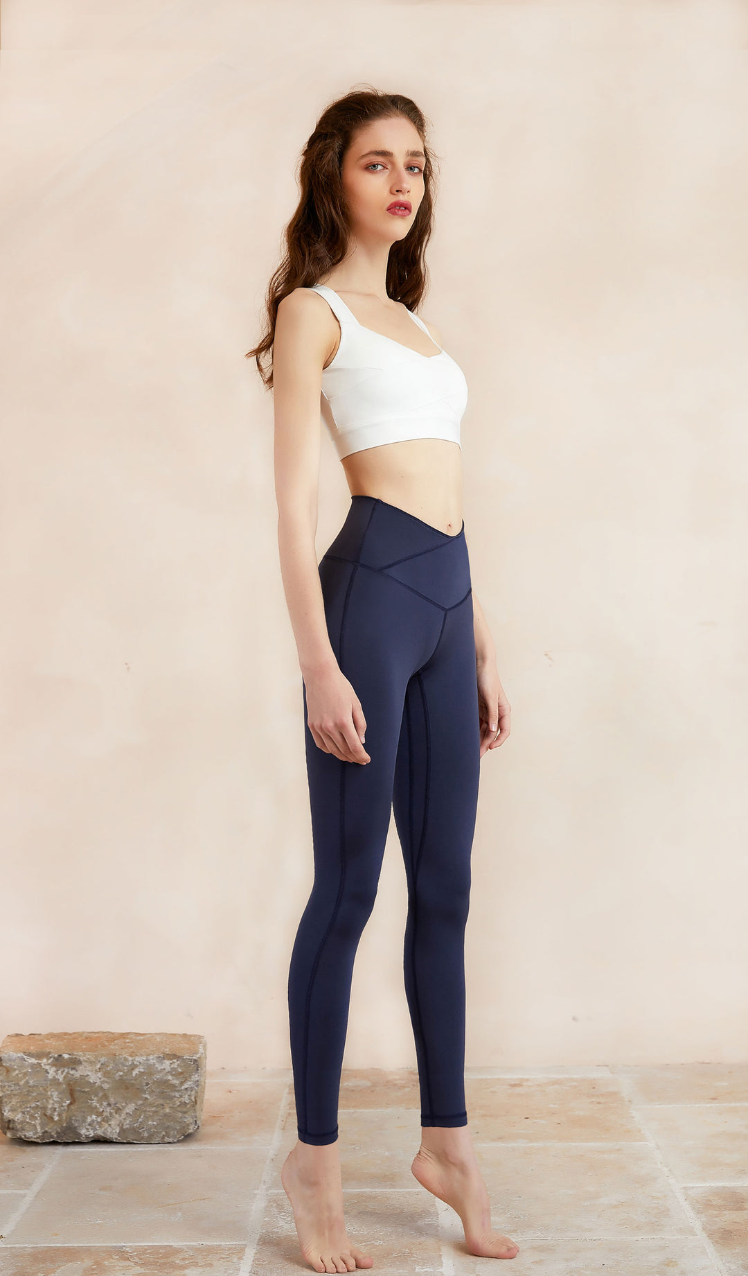 ANIKA V-cut Yoga Pants - Dark Blue
