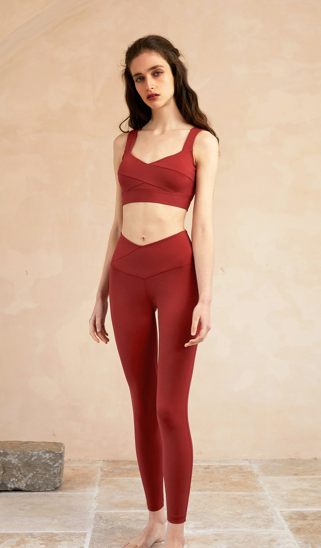 ANIKA V-cut Yoga Pants - Red